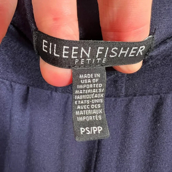 Eileen Fisher Jogger Track Pants Size Small Petite Blue Velvet Stripe Comfy - Picture 4 of 11